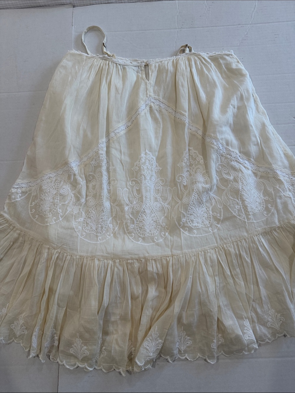 Raspodia Cream Lace-Trim Slip Dress - Picture 6 of 11